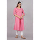 House of RP Women Pink Cotton Floral Print Anarkali Kurta | Swadesiicart