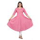 House of RP Women Pink Cotton Floral Print Anarkali Kurta | Swadesiicart