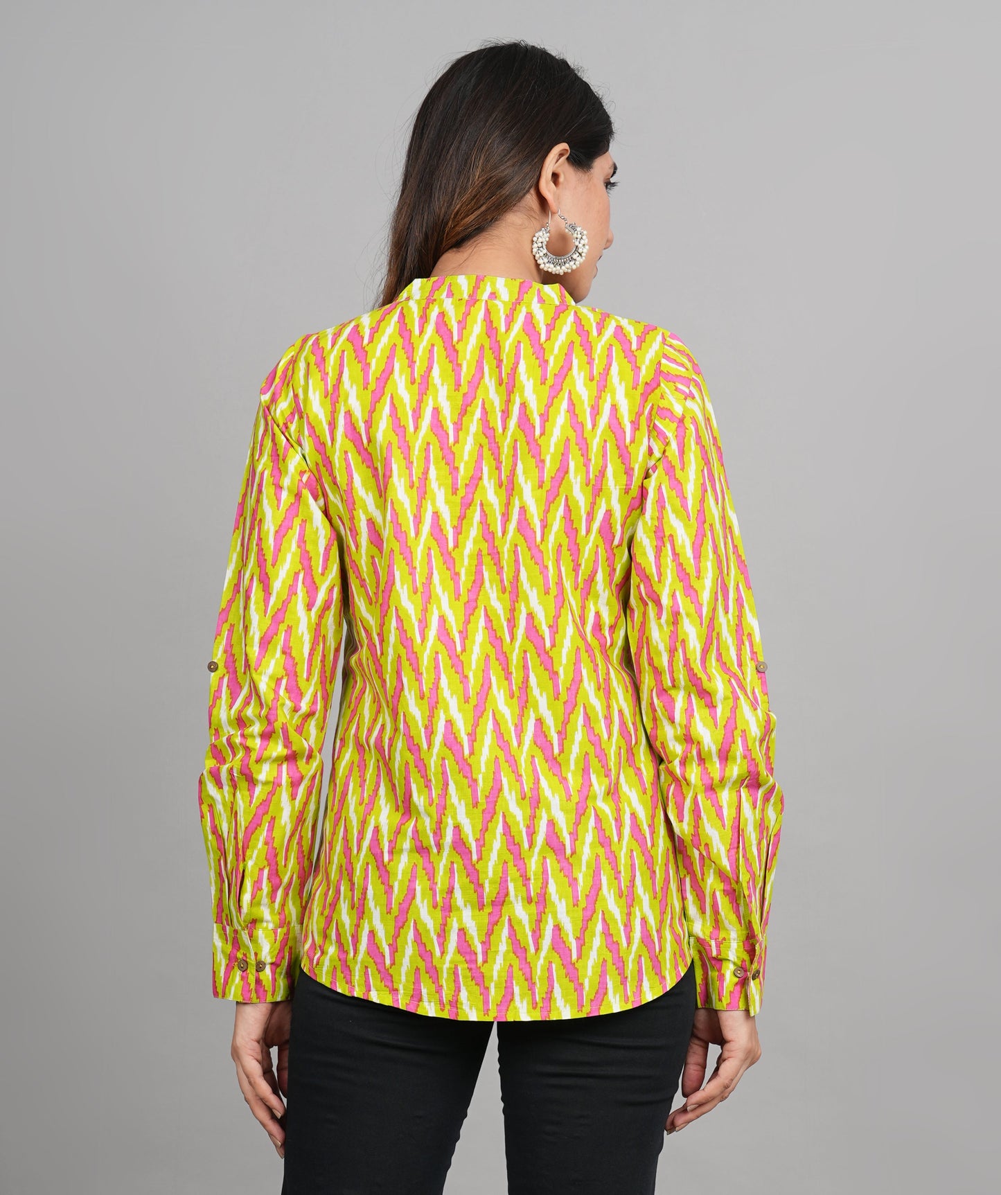 House of RP Women Cotton Yellow Print Casual Shirt | Swadesiicart