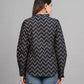 House of RP Women Cotton Dark Blue Print Casual Shirt | Swadesiicart