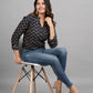 House of RP Women Cotton Dark Blue Print Casual Shirt | Swadesiicart