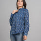 House of RP Women Cotton Blue Print Casual Shirt | Swadesiicart