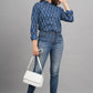 House of RP Women Cotton Blue Print Casual Shirt | Swadesiicart
