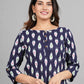 House of RP Women Cotton Blue Graphic Print Casual Top | Swadesiicart