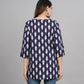 House of RP Women Cotton Blue Graphic Print Casual Top | Swadesiicart