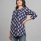 House of RP Women Cotton Blue Graphic Print Casual Top | Swadesiicart
