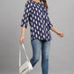 House of RP Women Cotton Blue Graphic Print Casual Top | Swadesiicart