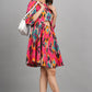 House of RP Women Cotton Pink Fit and Flare Short Dress - Swadesiicart