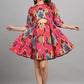 House of RP Women Cotton Pink Fit and Flare Short Dress - Swadesiicart