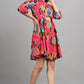 House of RP Women Cotton Pink Fit and Flare Short Dress - Swadesiicart