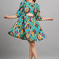 House of RP Women Cotton Green Fit and Flare Short Dress - Swadesiicart