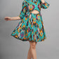 House of RP Women Cotton Green Fit and Flare Short Dress - Swadesiicart