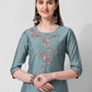 Blue Embroidered Kurta Pant & Printed Dupatta Set, Multicolor - Hiral Fashion