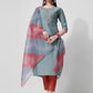 Blue Embroidered Kurta Pant & Printed Dupatta Set, Multicolor - Hiral Fashion