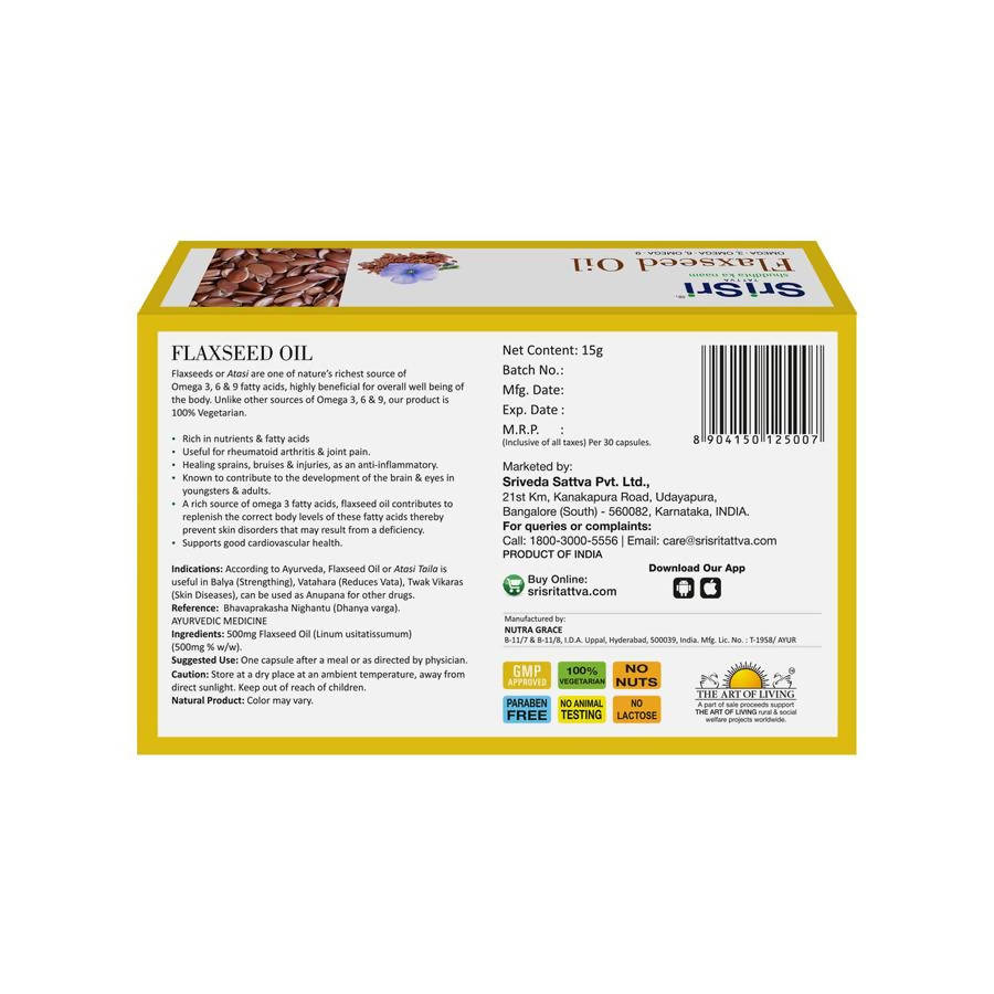Sri Sri Tattva Flaxseed Oil Capsules | Swadesiicart