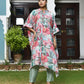 Vaasva Women's Aqua Musline Viscose Digital Printed Kaftan Pant Set | Swadesiicart