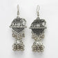NVR Women's Silver-Toned Elephant Design German Silver Oxidised Dome Shaped Jhumka Earrings | Swadesiicart