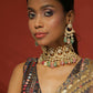 Maharani Kundan Choker with Multi Stones and Earrings- Ruby Raang | Swadesiicart