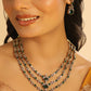 Nuyug 18K Gold Plated Emerald Elysian Layered Necklace Set | Swadesiicart