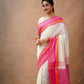 Exclusive Collection Off White Beautiful Khadi Cotton Handloom Saree - Swadesiicart