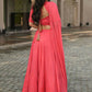 Jyoti Fashion Gajri Thread Embroidery Georgette Lehenga Choli with Dupatta | Swadesiicart