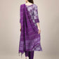 Jyoti Fashion Women's Purple Rayon Print with Embroidery & Fancy Lace Work Kurta with Trouser & Dupatta | Swadesiicart