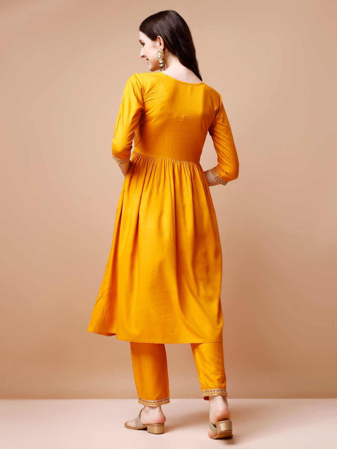 Alia Cut Embroidered Kurta With Pant & Dupatta, Multicolor - Hiral Fashion