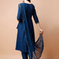 Alia Cut Embroidered Kurta With Pant & Dupatta, Multicolor - Hiral Fashion