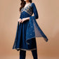 Alia Cut Embroidered Kurta With Pant & Dupatta, Multicolor - Hiral Fashion