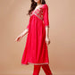 Alia Cut Embroidered Kurta With Pant & Dupatta, Multicolor - Hiral Fashion