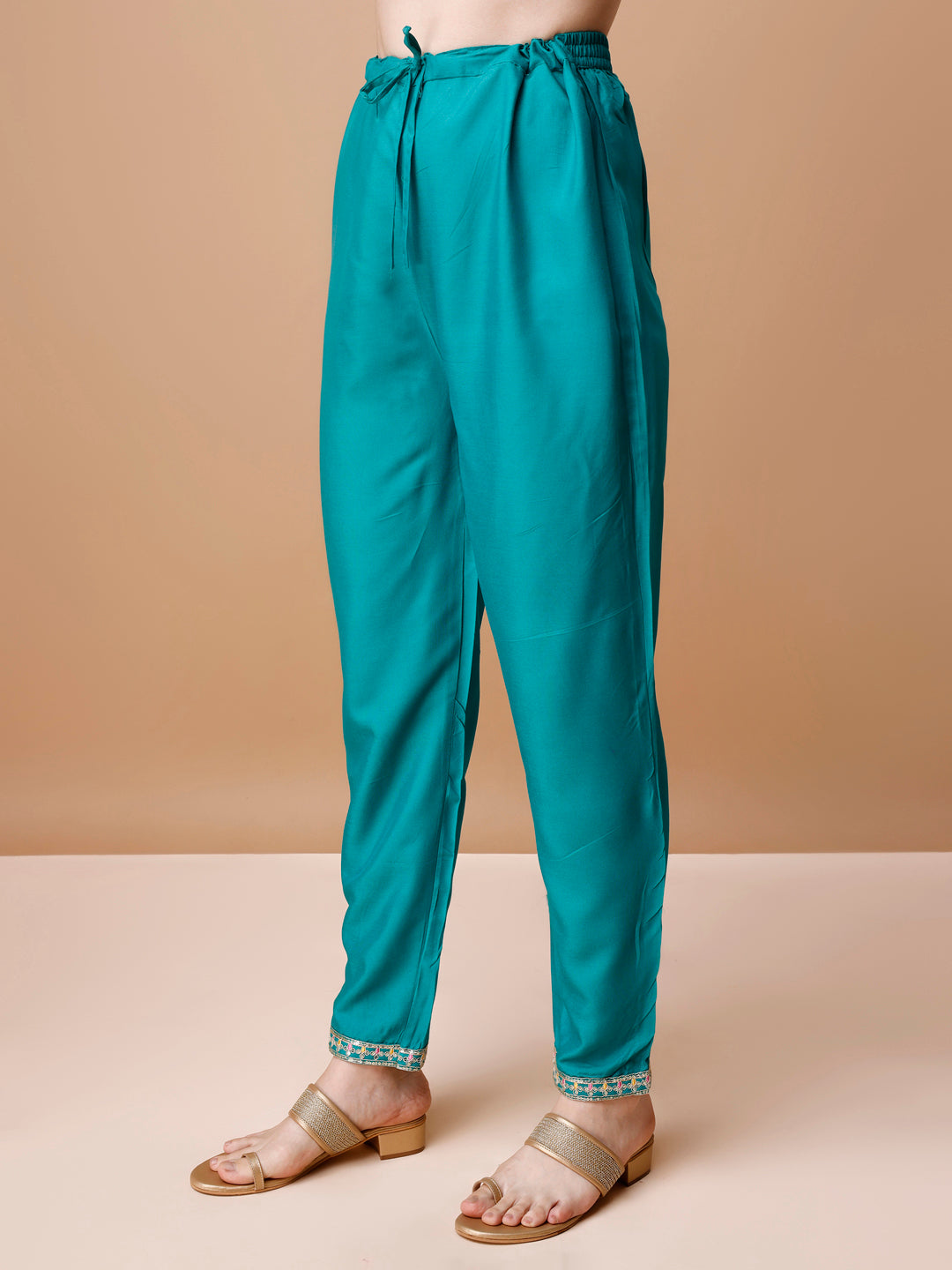 Alia Cut Embroidered Kurta With Pant & Dupatta, Multicolor - Hiral Fashion