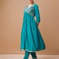 Alia Cut Embroidered Kurta With Pant & Dupatta, Multicolor - Hiral Fashion