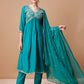 Alia Cut Embroidered Kurta With Pant & Dupatta, Multicolor - Hiral Fashion