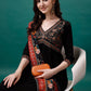 Alia Cut Embroidered Kurta With Pant & Printed Dupatta, Multicolor - Hiral Fashion