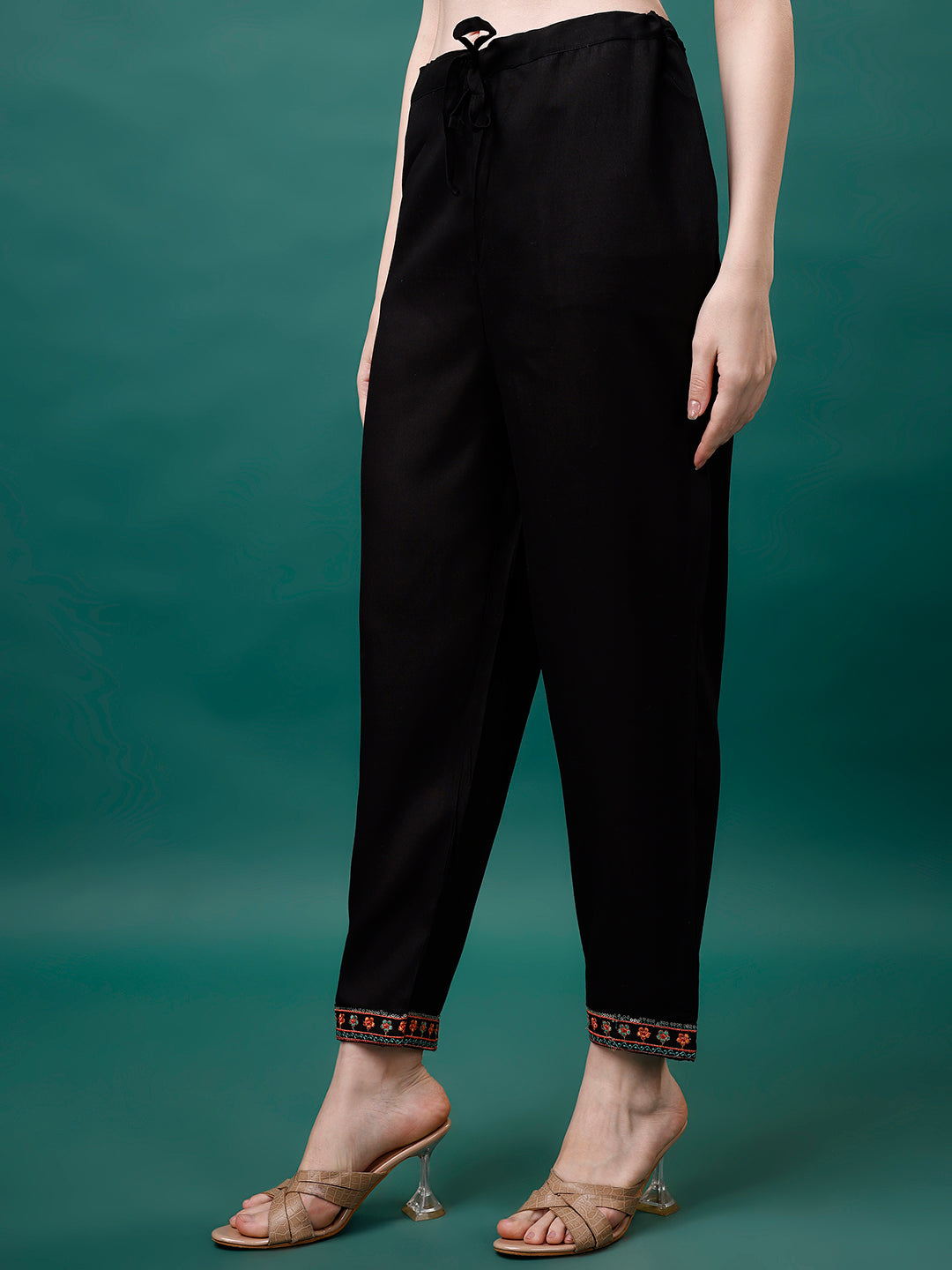 Alia Cut Embroidered Kurta With Pant & Printed Dupatta, Multicolor - Hiral Fashion