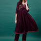 Alia Cut Embroidered Kurta With Pant & Printed Dupatta, Multicolor - Hiral Fashion