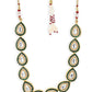 Green White Brass Gold-Polished Necklace - Ruby Raang | Swadesiicart