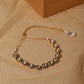 Green White Brass Gold-Polished Necklace - Ruby Raang | Swadesiicart