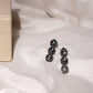 Black Geometric Kundan Drop Earrings - Ruby Raang - Swadesiicart