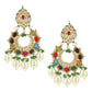 Multicoloured Gold-Polished Circular Drop Earrings - Ruby Raang | Swadesiicart