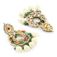 Multicoloured Gold-Polished Circular Drop Earrings - Ruby Raang | Swadesiicart