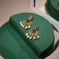 Multicoloured Gold-Polished Circular Drop Earrings - Ruby Raang | Swadesiicart