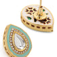 Blue Teardrop Shaped Studs Earrings - Ruby Raang - Swadesiicart