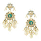 White Gold-Polished Circular Drop Earrings - Ruby Raang - Swadesiicart
