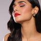 Green Gold-Polished Teardrop Shaped Studs Earrings - Ruby Raang - Swadesiicart