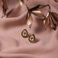 Green Gold-Polished Teardrop Shaped Studs Earrings - Ruby Raang - Ruby Raang Studio