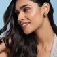 Black Teardrop Kundan Shaped Studs Earrings - Ruby Raang - Ruby Raang Studio