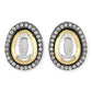 Black Teardrop Kundan Shaped Studs Earrings - Ruby Raang - Swadesiicart