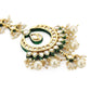 Gold-Polished Green Kundan-Studded Pearl Beaded Jewellery Set - Ruby Raang - Swadesiicart