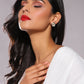 Blue Oval Drop Earrings - Ruby Raang - Swadesiicart
